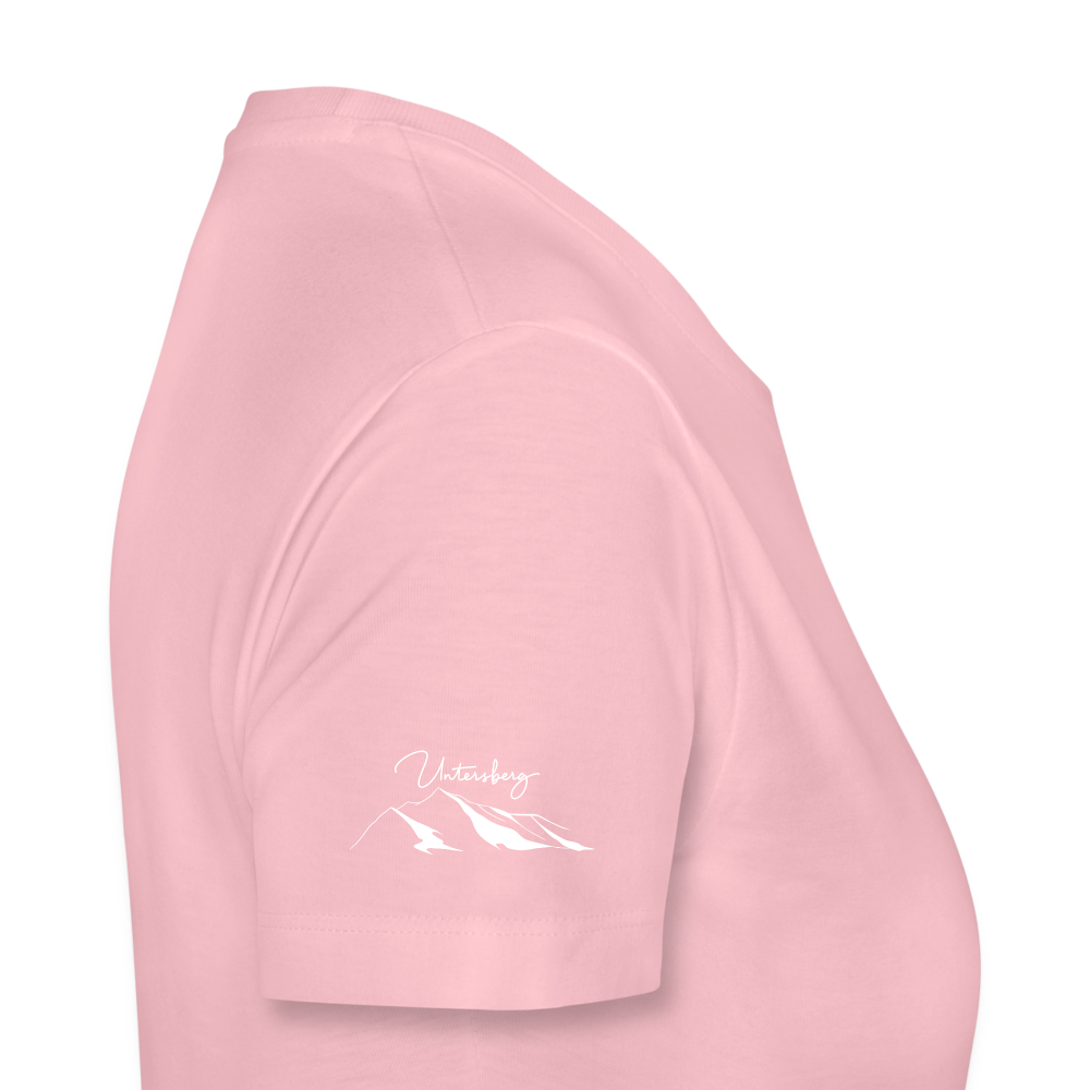 Frauen Premium T-Shirt in versch. Farben Untersberg 4xDruck in Weiss - Hellrosa