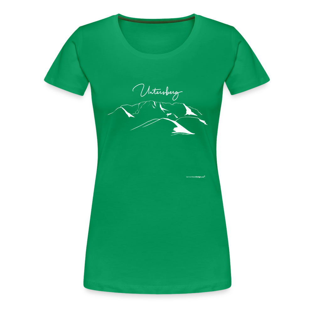 Frauen Premium T-Shirt in versch. Farben Untersberg 4xDruck in Weiss - Kelly Green