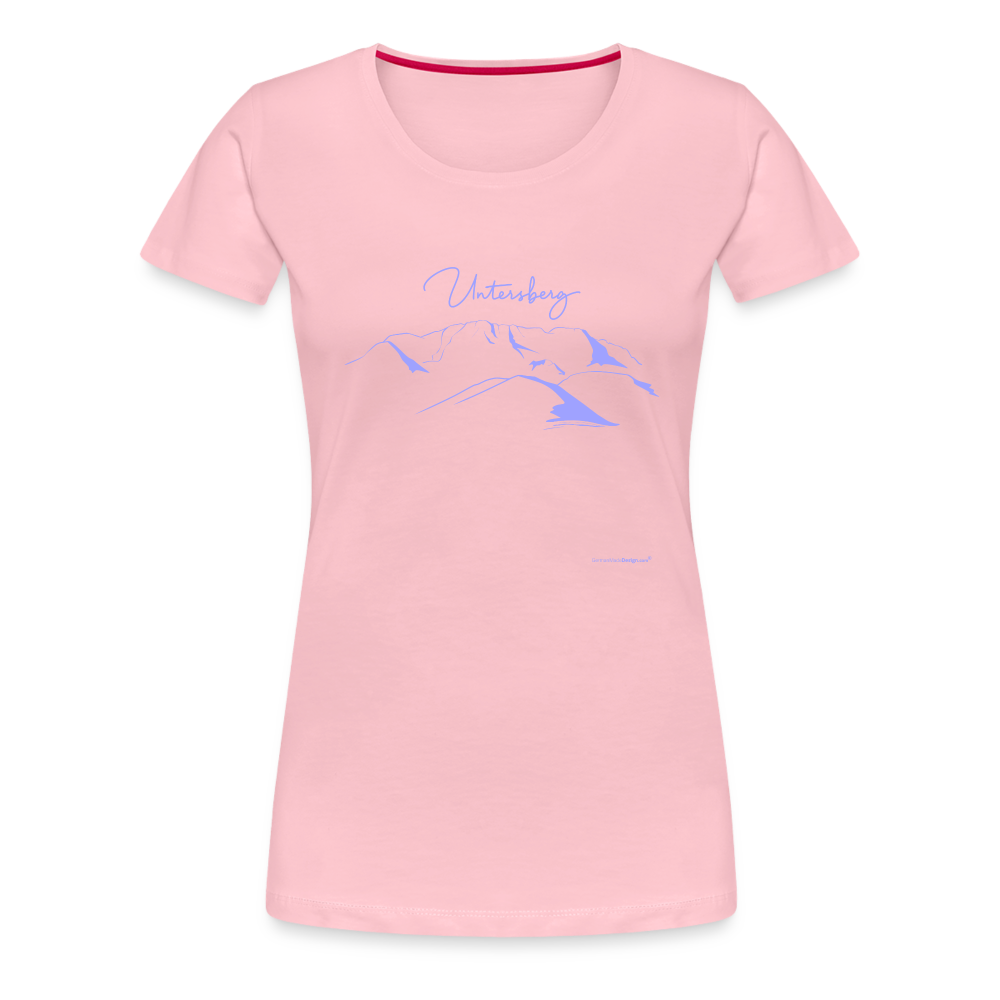 Frauen Premium T-Shirt in versch. Farben Untersberg 2xDruck in Hellblau - Hellrosa