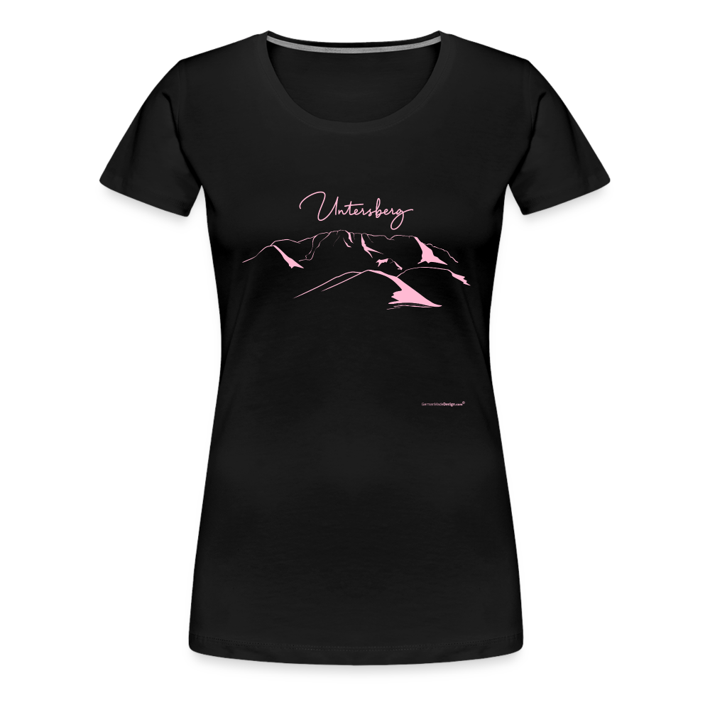 Frauen Premium T-Shirt versch. Farben Untersberg 2xDruck in Rosa - Schwarz
