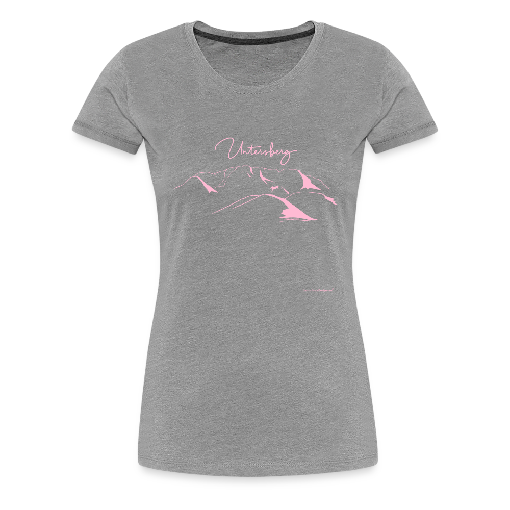 Frauen Premium T-Shirt versch. Farben Untersberg 2xDruck in Rosa - Grau meliert