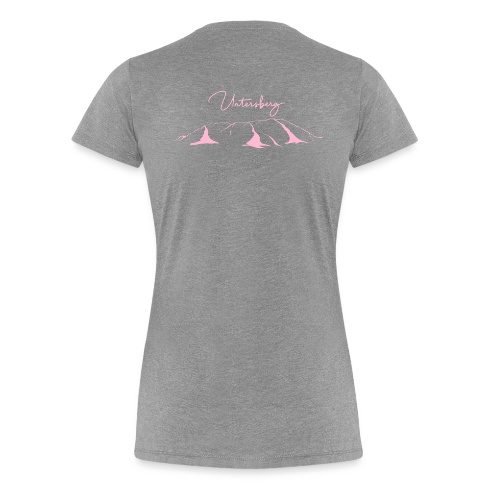 Frauen Premium T-Shirt versch. Farben Untersberg 2xDruck in Rosa - Grau meliert