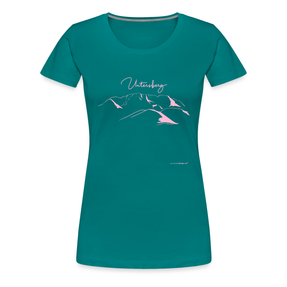 Frauen Premium T-Shirt versch. Farben Untersberg 2xDruck in Rosa - Divablau