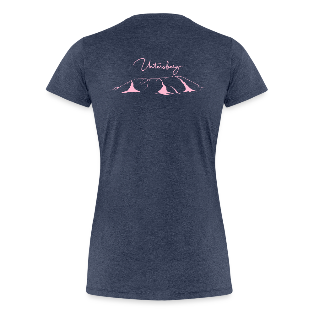 Frauen Premium T-Shirt versch. Farben Untersberg 2xDruck in Rosa - Blau meliert