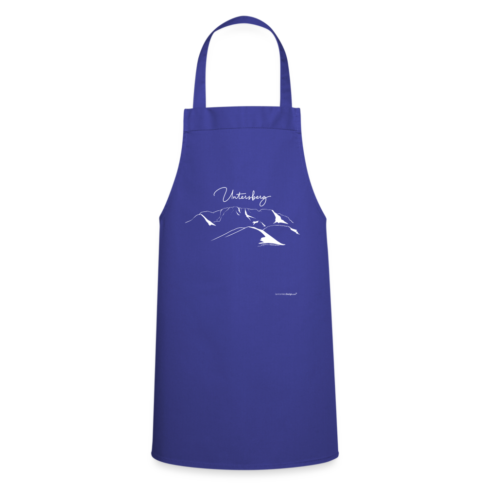 Kochschürze in versch. Farben Untersberg Design in weiss - Royalblau