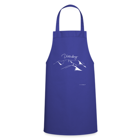 Kochschürze in versch. Farben Untersberg Design in weiss - Royalblau