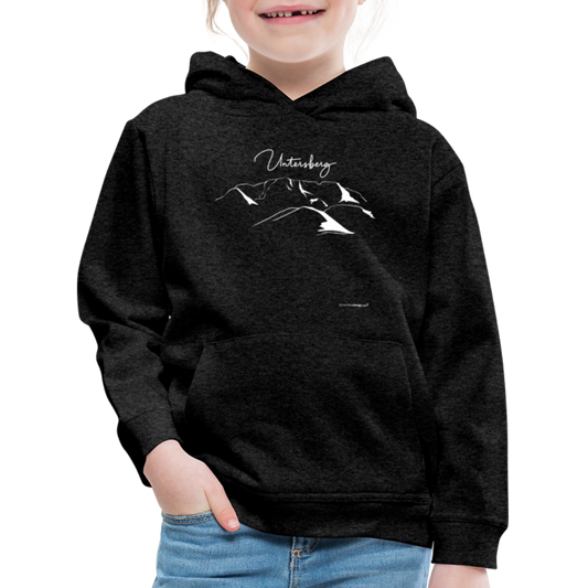 Kinder Premium Hoodie in versch. Farben Untersberg 2xDruck in Weiß - Anthrazit