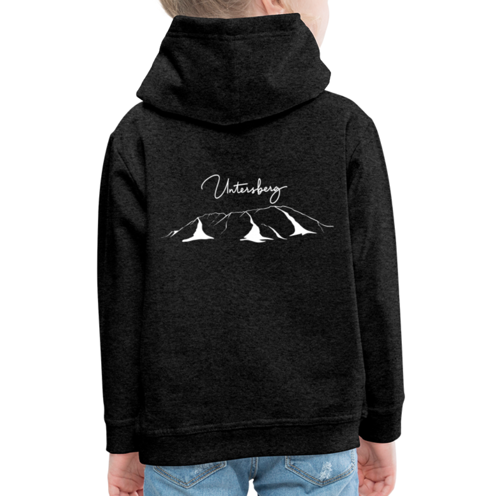 Kinder Premium Hoodie in versch. Farben Untersberg 2xDruck in Weiß - Anthrazit