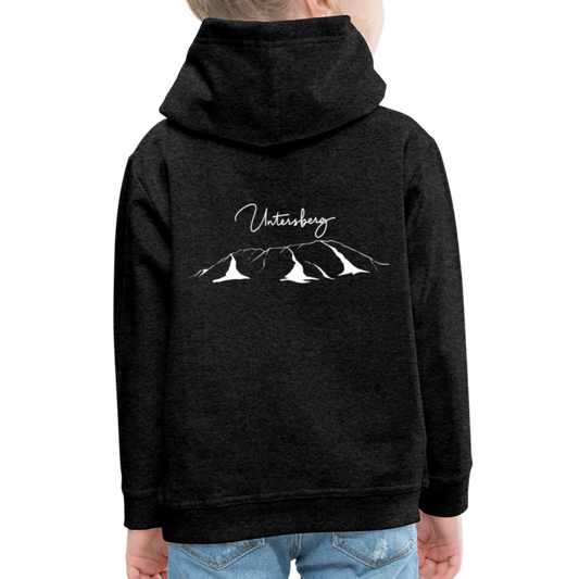 Kinder Premium Hoodie in versch. Farben Untersberg 2xDruck in Weiß - Anthrazit