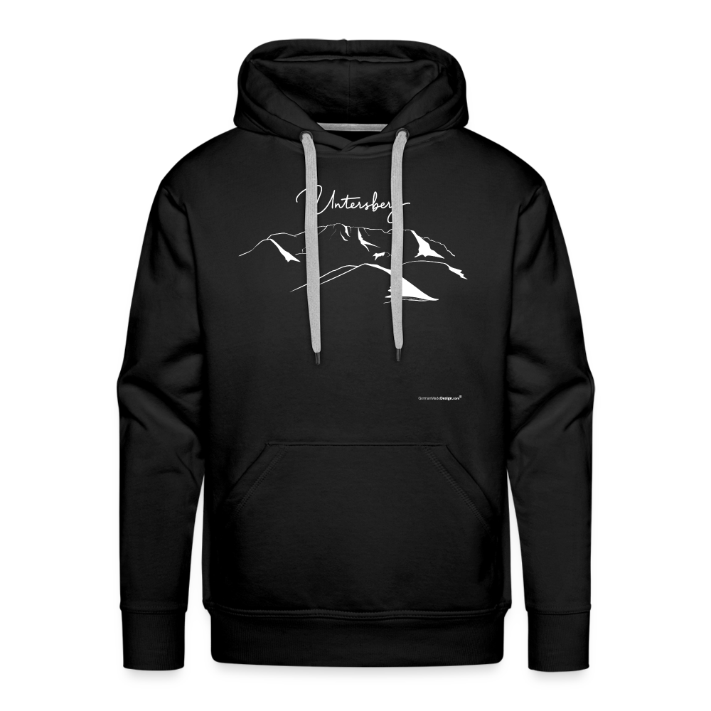 Männer Premium Hoodie in versch. Farben Untersberg 2xDruck in Weiß - Schwarz