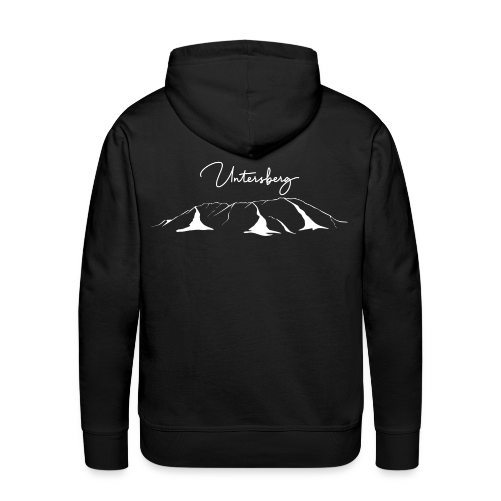 Männer Premium Hoodie in versch. Farben Untersberg 2xDruck in Weiß - Schwarz