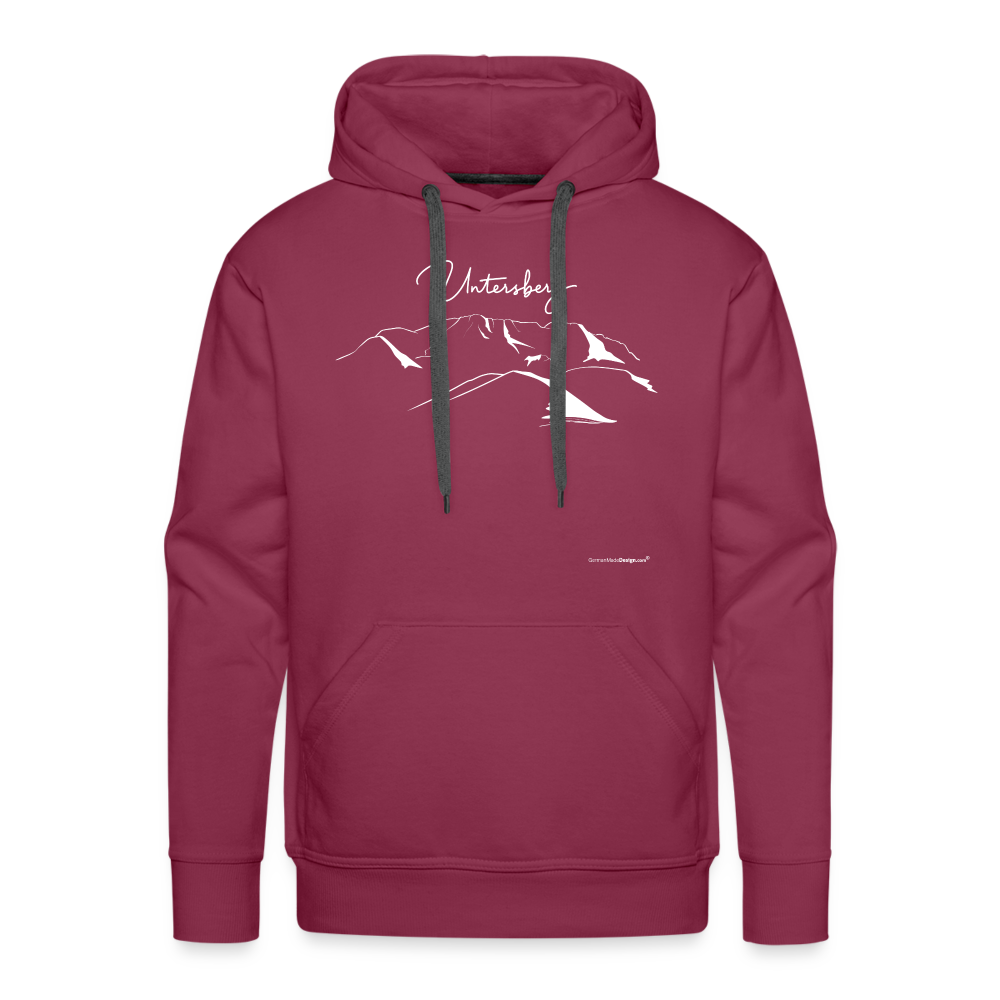 Männer Premium Hoodie in versch. Farben Untersberg 2xDruck in Weiß - Bordeaux