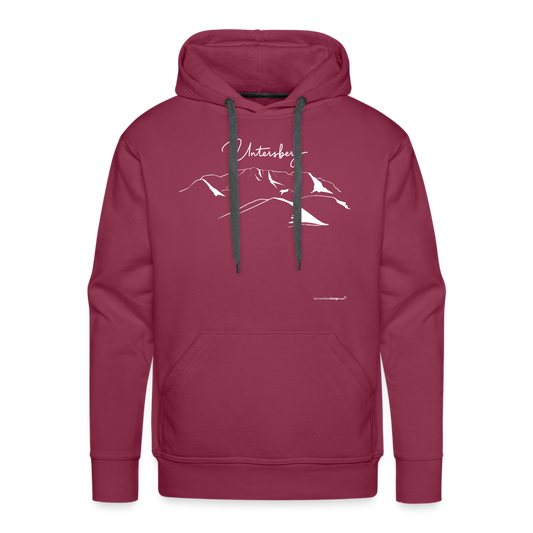 Männer Premium Hoodie in versch. Farben Untersberg 2xDruck in Weiß - Bordeaux