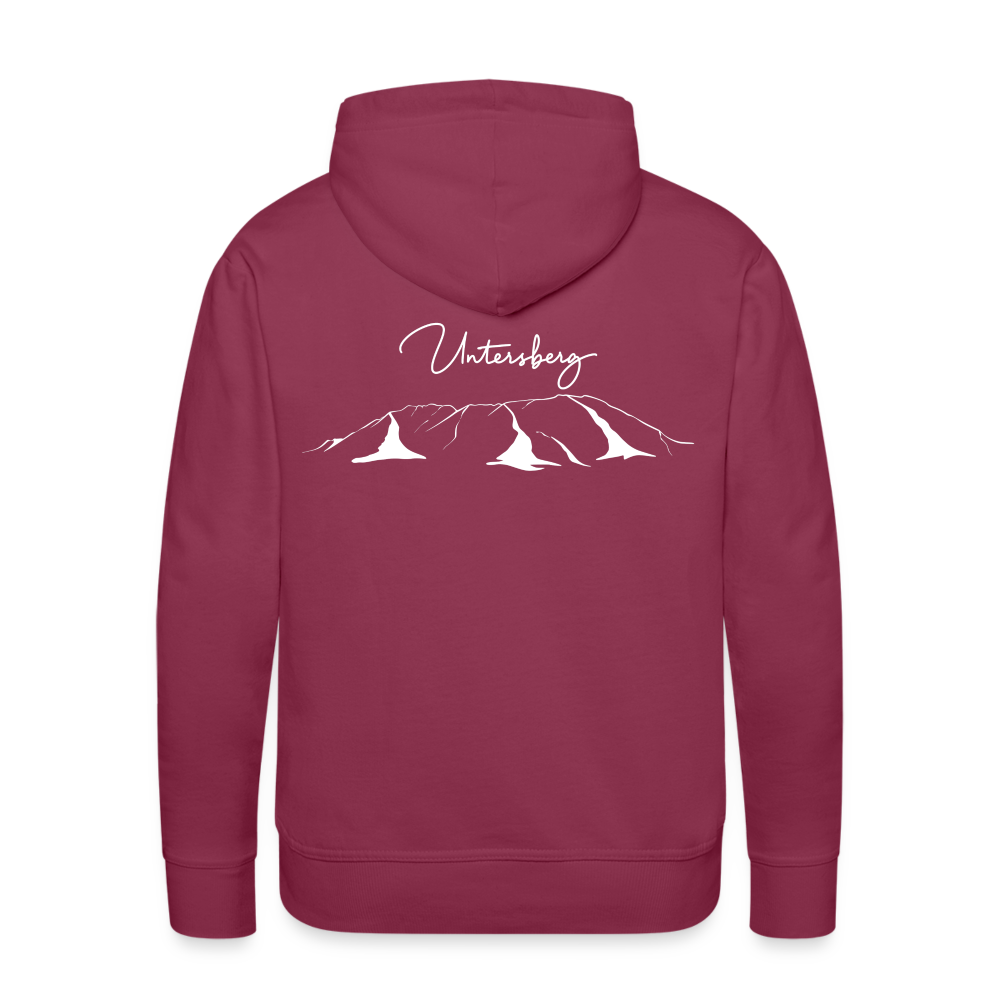 Männer Premium Hoodie in versch. Farben Untersberg 2xDruck in Weiß - Bordeaux