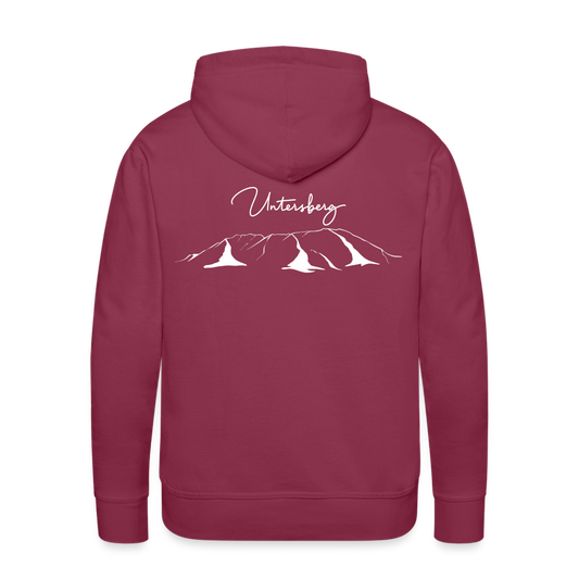 Männer Premium Hoodie in versch. Farben Untersberg 2xDruck in Weiß - Bordeaux