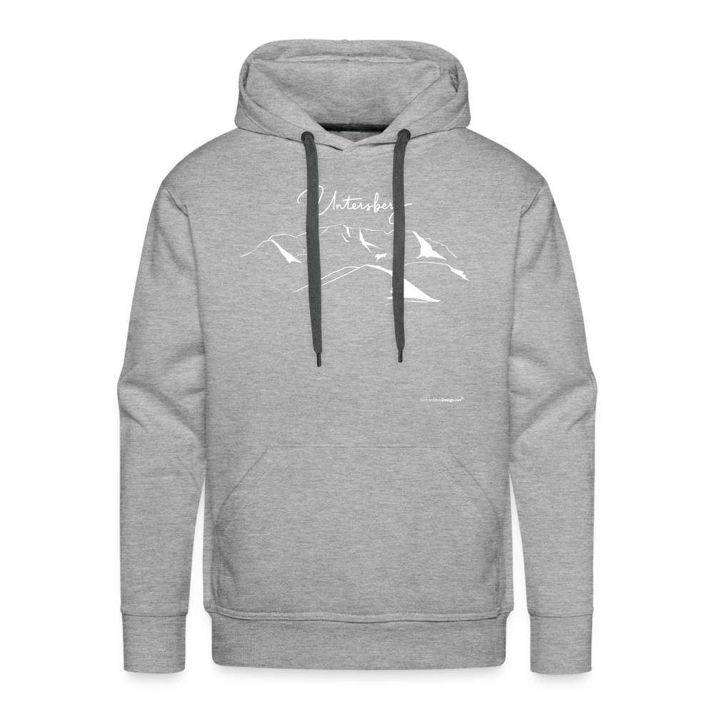 Männer Premium Hoodie in versch. Farben Untersberg 2xDruck in Weiß - Grau meliert