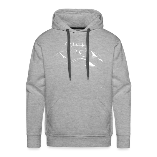 Männer Premium Hoodie in versch. Farben Untersberg 2xDruck in Weiß - Grau meliert