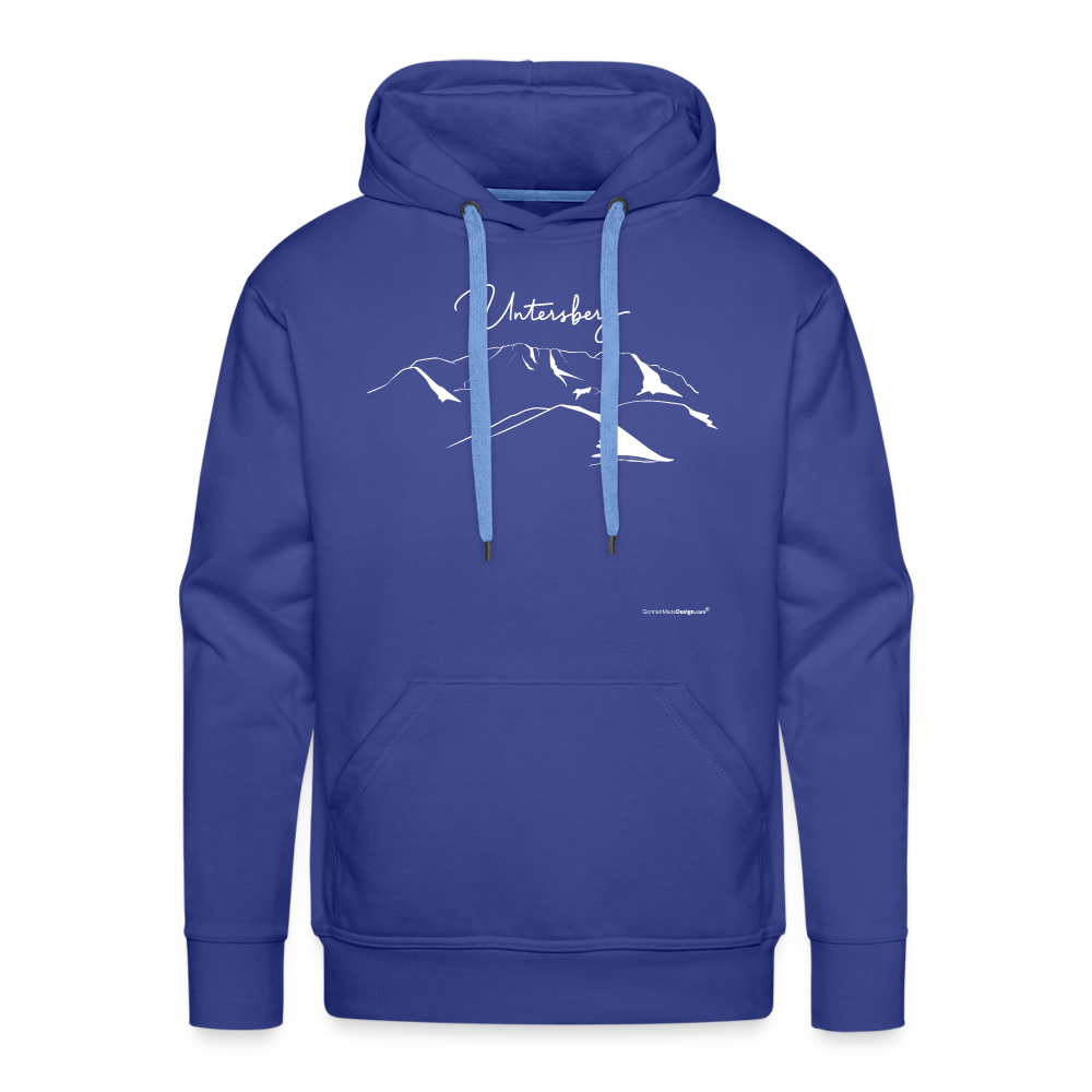 Männer Premium Hoodie in versch. Farben Untersberg 2xDruck in Weiß - Königsblau
