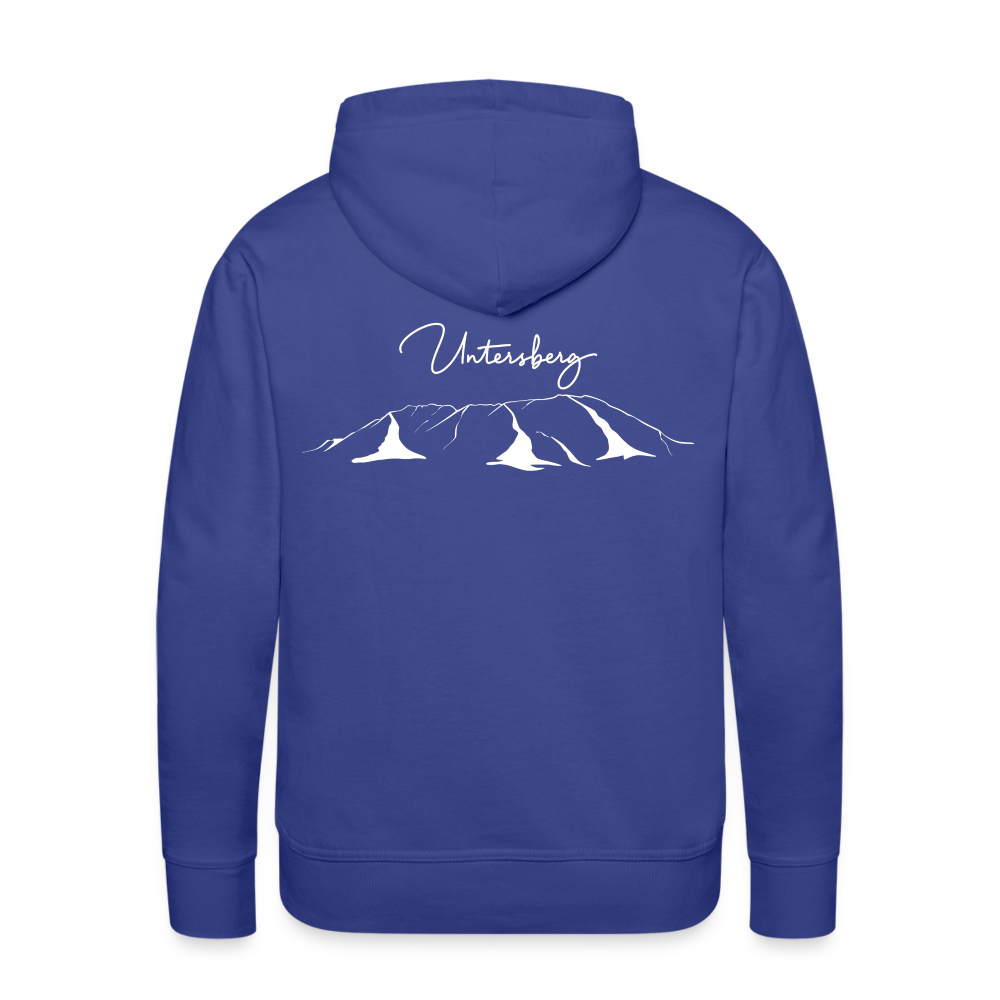 Männer Premium Hoodie in versch. Farben Untersberg 2xDruck in Weiß - Königsblau