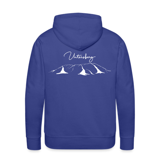 Männer Premium Hoodie in versch. Farben Untersberg 2xDruck in Weiß - Königsblau