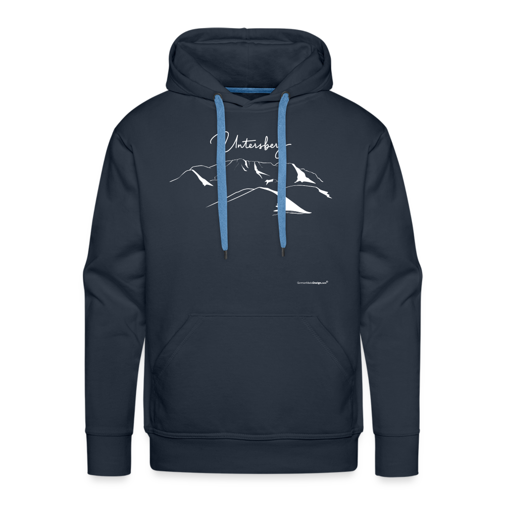 Männer Premium Hoodie in versch. Farben Untersberg 2xDruck in Weiß - Navy
