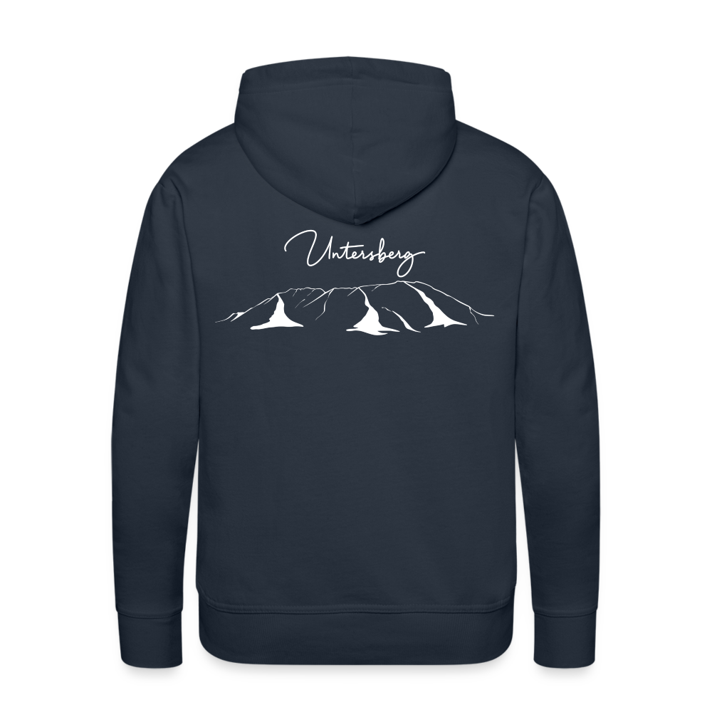 Männer Premium Hoodie in versch. Farben Untersberg 2xDruck in Weiß - Navy
