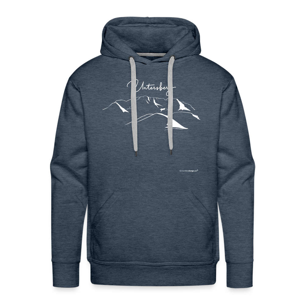 Männer Premium Hoodie in versch. Farben Untersberg 2xDruck in Weiß - Jeansblau