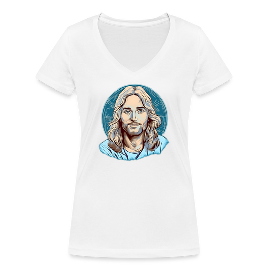Frauen Bio-T-Shirt mit V-Ausschnitt von Stanley & Stella - weiß