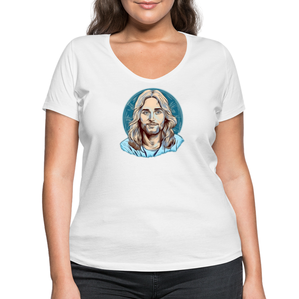 Frauen Bio-T-Shirt mit V-Ausschnitt von Stanley & Stella - weiß