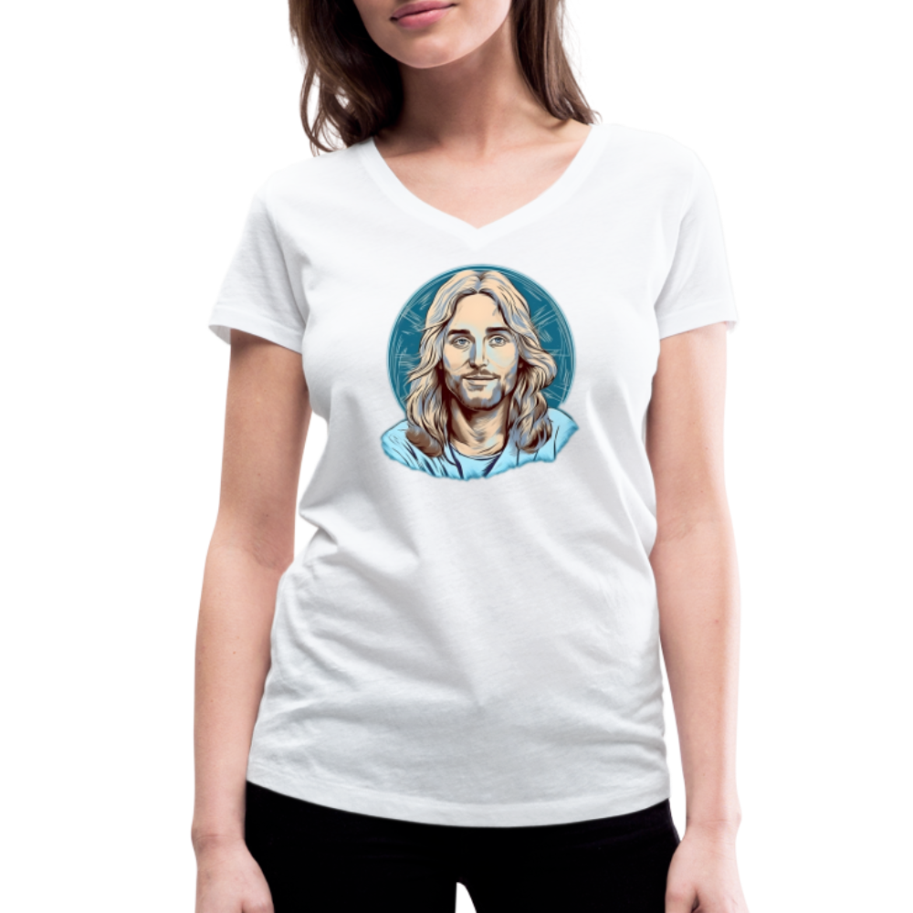 Frauen Bio-T-Shirt mit V-Ausschnitt von Stanley & Stella - weiß