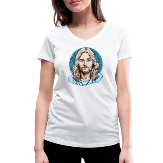 Frauen Bio-T-Shirt mit V-Ausschnitt von Stanley & Stella - weiß