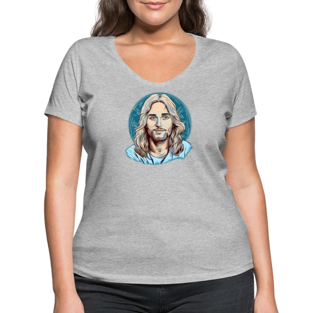 Frauen Bio-T-Shirt mit V-Ausschnitt von Stanley & Stella - Grau meliert