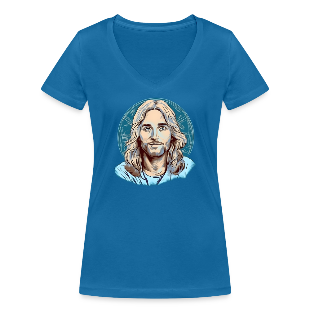 Frauen Bio-T-Shirt mit V-Ausschnitt von Stanley & Stella - Pfauenblau