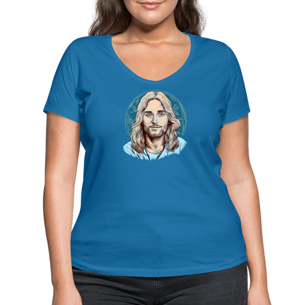 Frauen Bio-T-Shirt mit V-Ausschnitt von Stanley & Stella - Pfauenblau