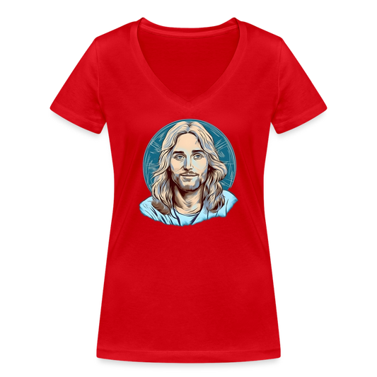 Frauen Bio-T-Shirt mit V-Ausschnitt von Stanley & Stella - Rot