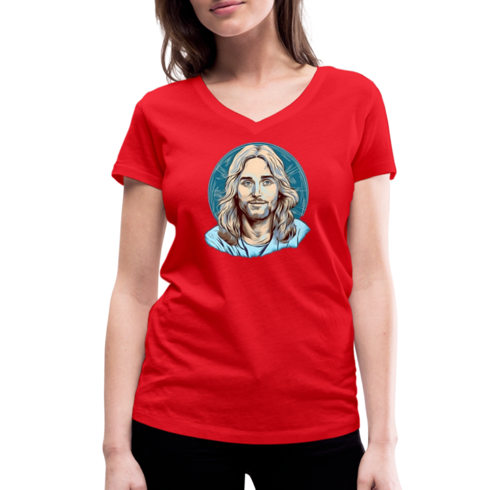 Frauen Bio-T-Shirt mit V-Ausschnitt von Stanley & Stella - Rot