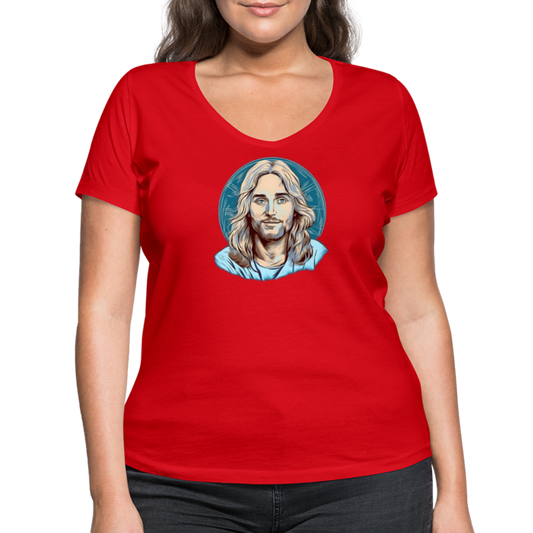 Frauen Bio-T-Shirt mit V-Ausschnitt von Stanley & Stella - Rot